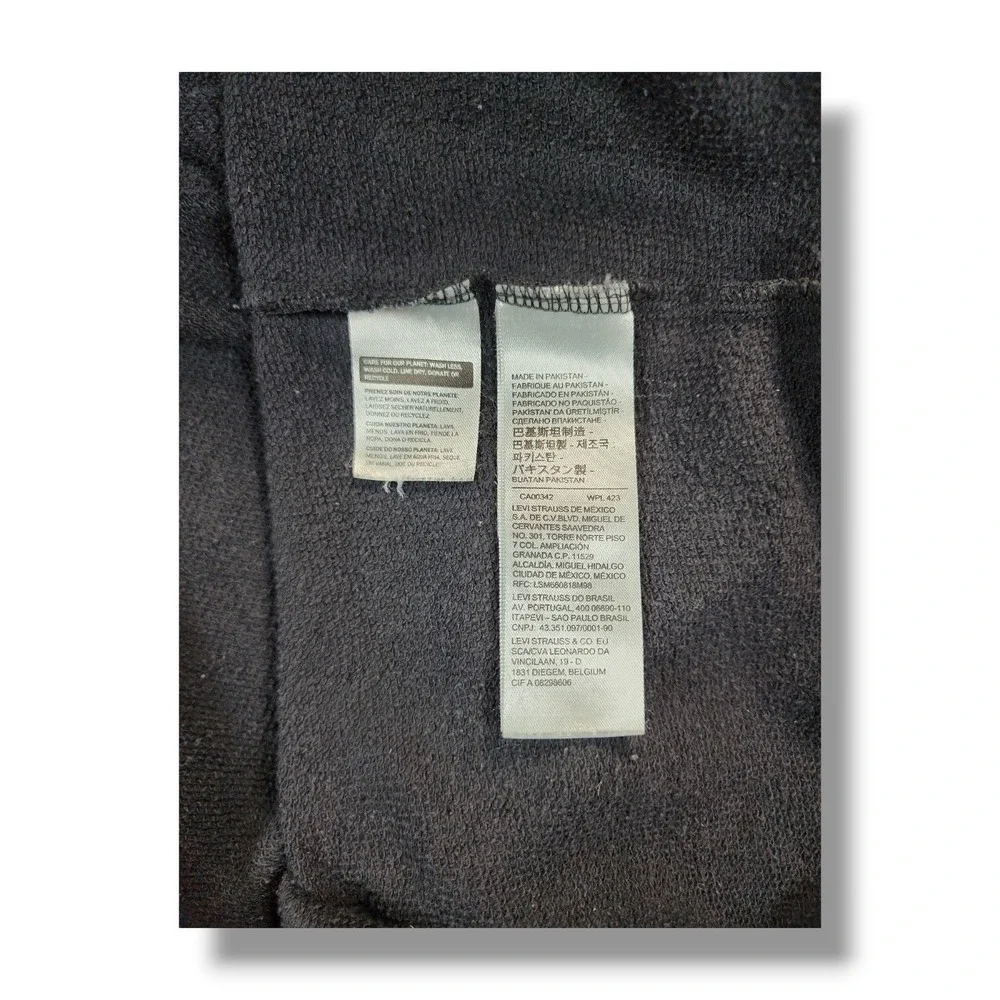 Vintage Levi's SilverTab Graphic Spell Out Y2K Grunge‎ Black Hoodie Men's L